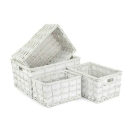 Rackhams Unlined White Scandi Storage Basket - Set of 4 - thumbnail 2