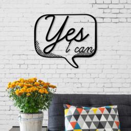 "Rackhams Modern ""Yes"" Black Metal Wall Art Hanging Ornament - Metal - Black" - thumbnail 2