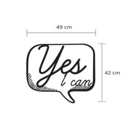 "Rackhams Modern ""Yes"" Black Metal Wall Art Hanging Ornament - Metal - Black" - thumbnail 3