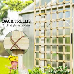 Rackhams Wooden Trellis Planter, Raised Garden Bed with Wheels, to Climb and Grow Vegetables, Herbs and Flowers, Natural - thumbnail 4
