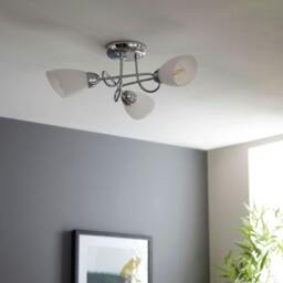 Rackhams Jaco 3 Light Polished Chrome Semi Flush Ceiling Light - thumbnail 2