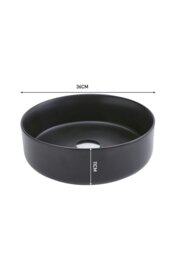Rackhams Round Marble Black Vanity Bathroom Vessel Basin - Black - thumbnail 6