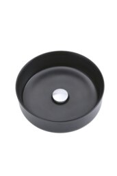 Rackhams Round Marble Black Vanity Bathroom Vessel Basin - Black - thumbnail 5