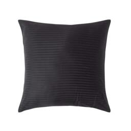 Rackhams Silky 330 TC Egyptian Cotton Satin Stripe Pillowcase, European Size - Black - 80 x 80 cm