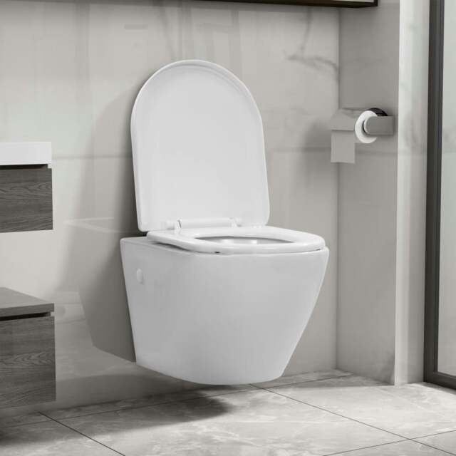 Rackhams Wall Hung Rimless Toilet Ceramic White