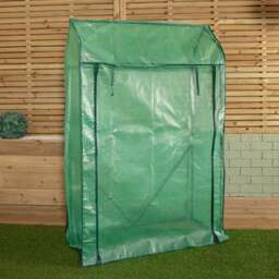 Rackhams 1.5m x 1m Outdoor Greenhouse for Plants with Steel Frame and Protective PE Cover - thumbnail 2