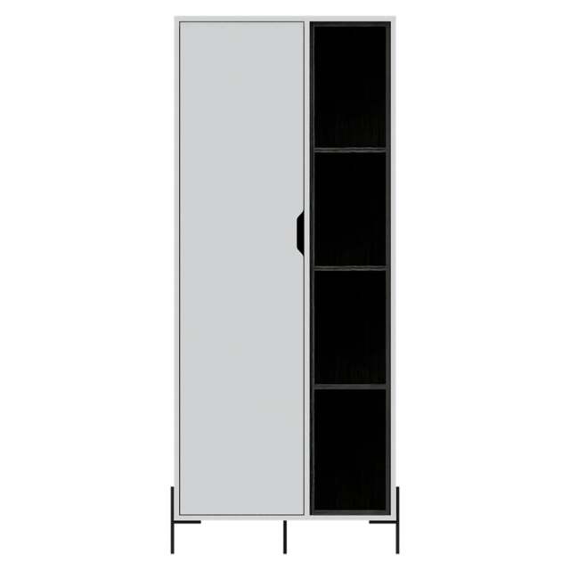 Rackhams Dallas 4-Shelf Bookcase Display Unit with Doors - White