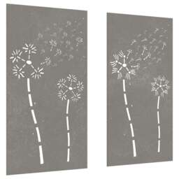 Rackhams Garden Wall Decorations 2pcs 105x55cm Corten Steel Flower Design - thumbnail 3
