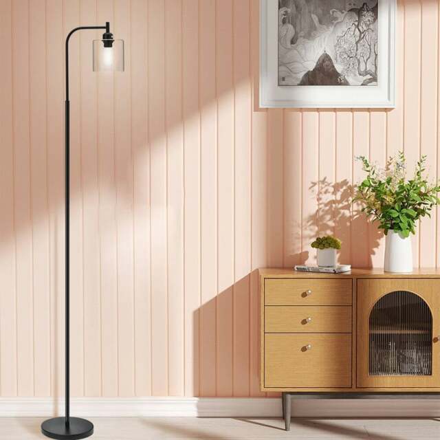 Rackhams Minimalist Floor Lamp with Glass Lampshade - image 1