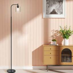 Rackhams Minimalist Floor Lamp with Glass Lampshade