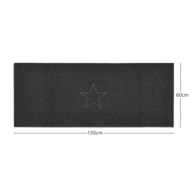 "Rackhams ""Star"" Embossed Loofah Textured Spaghetti Doormat - Black - 150cm x 60cm - Yes (Suitable for Indoors)" - image 1