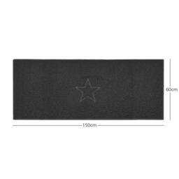 "Rackhams ""Star"" Embossed Loofah Textured Spaghetti Doormat - Black - 150cm x 60cm - Yes (Suitable for Indoors)"