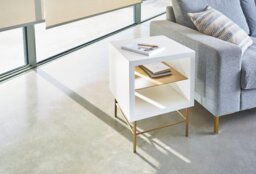 Rackhams Alberto Side Tables - Grey - Brushed Brass - thumbnail 3