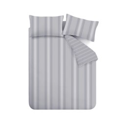 Rackhams Brushed Cotton Ticking Stripe Reversible Duvet Cover Set - Single - thumbnail 6