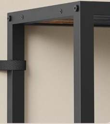 Rackhams 5-Tier Rustic Brown & Black Industrial Bookcase with 10 Compartments - thumbnail 3