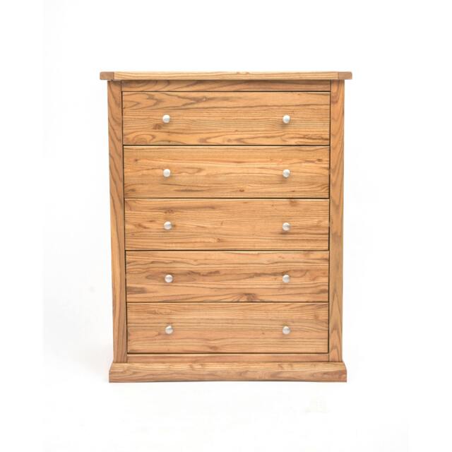 Rackhams Salerno 5 Drawer Chest of Drawers Chrome Knob - Natural - image 1
