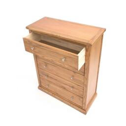 Rackhams Salerno 5 Drawer Chest of Drawers Chrome Knob - Natural - thumbnail 4