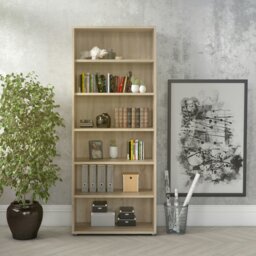 Rackhams Prima Bookcase 5 Shelves in Oak - Oak - Wood - 1 - thumbnail 4