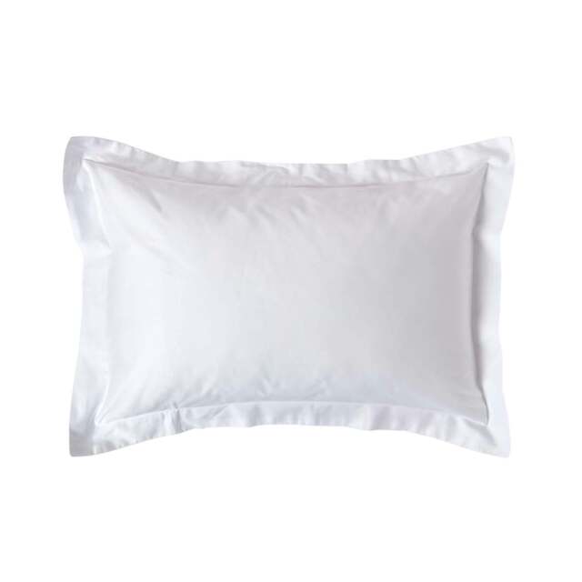 Rackhams Organic 400 TC Egyptian Cotton Sateen Oxford Pillowcase, Standard Size - White - image 1