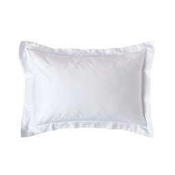 Rackhams Organic 400 TC Egyptian Cotton Sateen Oxford Pillowcase, Standard Size - White - thumbnail 1