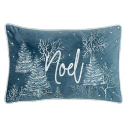 Rackhams Arcticus Noel Embroidered Arctic Animals Cushion Cover - Blue - 30cm x 50cm - Blue - 100% Polyester