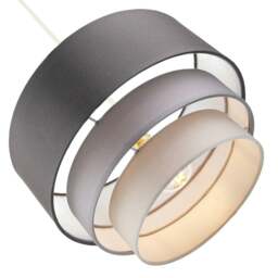 Rackhams Contemporary Round Triple Tier Soft Grey Cotton Fabric Pendant Light Shade - thumbnail 3