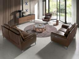 Rackhams Sideboard Walnut, Chrome-plated Steel and Black Glass Top 3060 - thumbnail 4