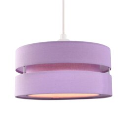 Rackhams Contemporary Quality Lilac Linen Fabric Triple Tier Ceiling Pendant Light Shade - thumbnail 2