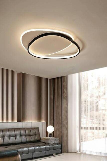 Rackhams Indoor Triangular Dimmable LED Ceiling Light with Remote Control - Black - One Size - image 1