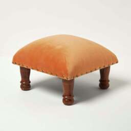 Rackhams Mable Velvet Square & Rectangular Footstool - Yellow - 50 x 30 cm - thumbnail 3