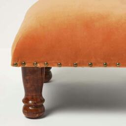 Rackhams Mable Velvet Square & Rectangular Footstool - Yellow - 50 x 30 cm - thumbnail 6