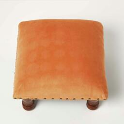 Rackhams Mable Velvet Square & Rectangular Footstool - Yellow - 50 x 30 cm - thumbnail 5