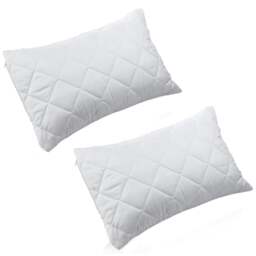 Rackhams Pair Of White Anti Allergy Pillow Protectors Quilted Pillowcase Pack Of 2 - thumbnail 1