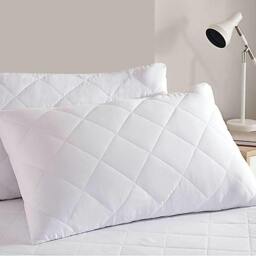 Rackhams Pair Of White Anti Allergy Pillow Protectors Quilted Pillowcase Pack Of 2 - thumbnail 3
