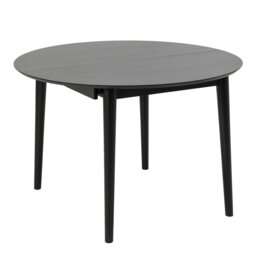 Rackhams Montreux Round Extending Dining Table in Black 115-154 cm Included 4 Cassandra Dining Chair with Armrest in Black - Black - No - Black - thumbnail 2