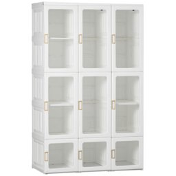 Rackhams Portable Wardrobe, Clothes Organiser with Hanging Rods, White - thumbnail 2
