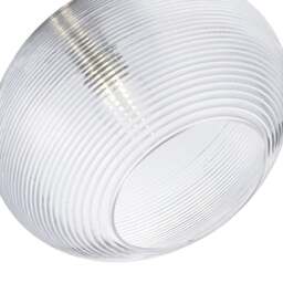 Rackhams Contemporary Clear Ribbed Spiral Glass Easy Fit Drum Shaped Pendant Light Shade - thumbnail 3