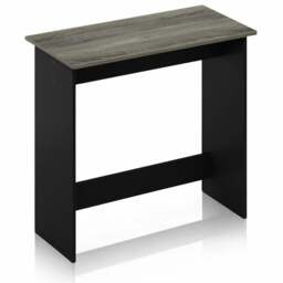 Rackhams Simplistic Study Table, French Oak Grey/Black Crafted for Practical Use and Stylish Living Spaces - thumbnail 1
