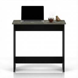 Rackhams Simplistic Study Table, French Oak Grey/Black Crafted for Practical Use and Stylish Living Spaces - thumbnail 4