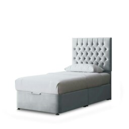 Rackhams Seraphine Divan Bed with Upholstered Headboard - Silver - Small Single - thumbnail 2
