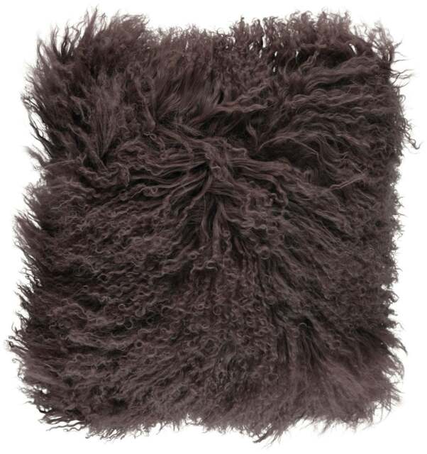Rackhams Curly Sheepskin Cushion - Doublesided - 56x56 cm - 40x40 cm - Sky Grey - image 1