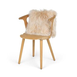 Rackhams Curly Sheepskin Cushion - Doublesided - 56x56 cm - 40x40 cm - Sky Grey - thumbnail 3
