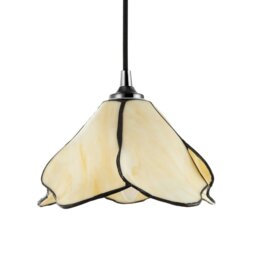 Rackhams Elegant Designer Pendant Lighting Shade with Amber Cream Glass Floral Petals - thumbnail 2