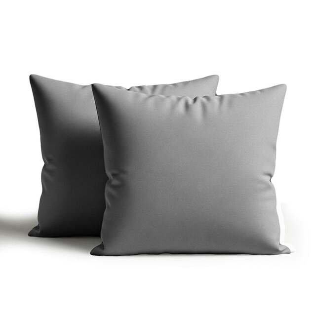 Rackhams Waterproof Outdoor Garden Cushion Covers Patio Cushion Cover Cases Square Pack Of 2 or 4 - 45 x 45cm - Light Grey - Pack of 4 - image 1