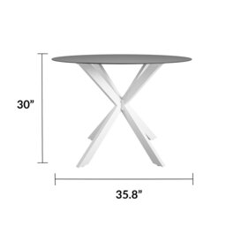 Rackhams CL Circi Dining Glass Table Black and White - White - thumbnail 4