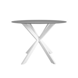 Rackhams CL Circi Dining Glass Table Black and White - White - thumbnail 1