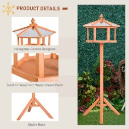 Rackhams Wooden Bird Table Free Standing Feeder Garden and Backyard Station - thumbnail 4