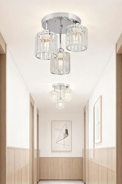 Rackhams 3-Light Crystal Ceiling Light - White - One Size - image 1