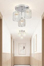 Rackhams 3-Light Crystal Ceiling Light - White - One Size - thumbnail 1