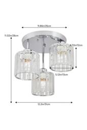Rackhams 3-Light Crystal Ceiling Light - White - One Size - thumbnail 4